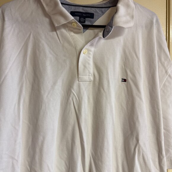 Tommy Hilfiger White Mens Polo Shirt XXXL Cotton Blend Short Sleeve Classic Fit - Picture 2 of 8